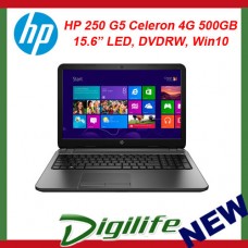 HP 250 G5 15.6" HD LED Dual Core 4GB 500GB USB3.0 Cam HDMI DVD/RW Win10 W5T31PT