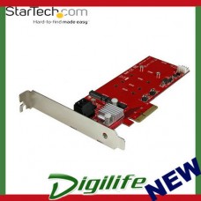 STARTECH 2x M.2 NGFF SSD RAID Controller Card plus 2x SATA III Ports - PCIe
