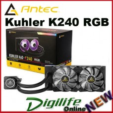 Antec Kuhler K240 RGB All in One CPU Liquid Cooler, LGA 2066, 2011, AMx, FMx.