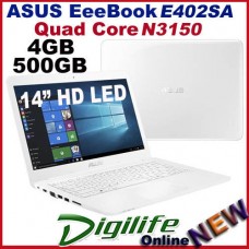 ASUS E402SA 14" HD LED Quad Core N3150 4GB 500GB Webcam HDMI WIFI Win10