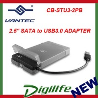 VANTEC 2.5" SATA to USB 3.0 HDD ADAPTER W/ CASE storage enclosure CB-STU3-2PB