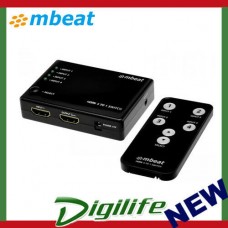mbeat Mini 4 Port HDMI Switch with Power and Remote MB-HDMISW41S