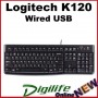 Logitech K120 Keyboard Black Wired USB Compact Quiet Keys