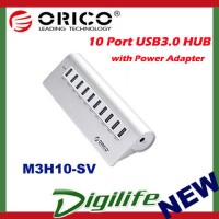Orico 10 Port M3H10 SuperSpeed USB3.0 HUB Aluminium with Power Adaptor DC12V 3A