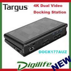 Targus USB 3.0 Dual Video 4K Docking Station with Power DOCK177AUZ