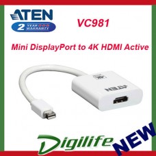 ATEN VC981 Mini DisplayPort mDP to 4K HDMI Active Adapter 
