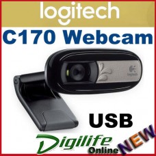 Logitech C170 Webcam USB with MIC Universal clip, VGA-quality video, 5MP Photos