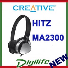 Creative Hitz MA2300 Premium Wired Headset Silver/Black Inline Control On-ear