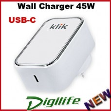 Klik USB-C Power Delivery Wall Charger Total Output 45W