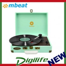 mbeat Woodstock Retro Turntable Player Tiffany Blue MB-TR89TBL